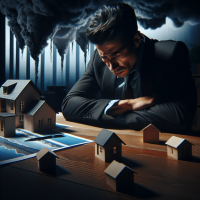 un agent immobilier confronté aux difficultés du marché immobilier et des baisses catastrophiques des ventes de maisons